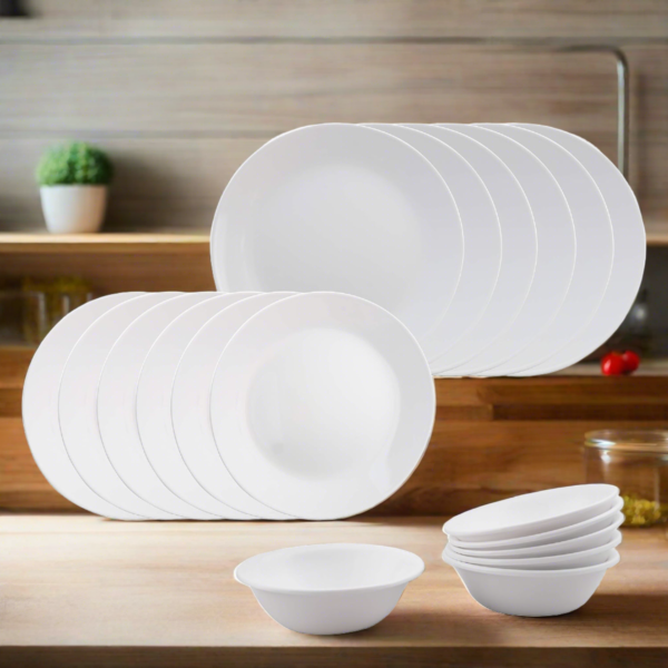 Crockery Set | Combo of 6 Round Plates with Quarter Plates and Bowls