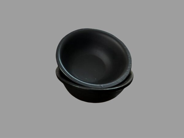 Neena Crockeries Round Dip Bowls - 50 ml, Black Matt, Set of 2 | Premium Acrylic, Unbreakable & Stylish"